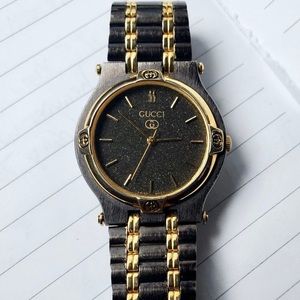 Vintage Gucci Watch with Golden Accents